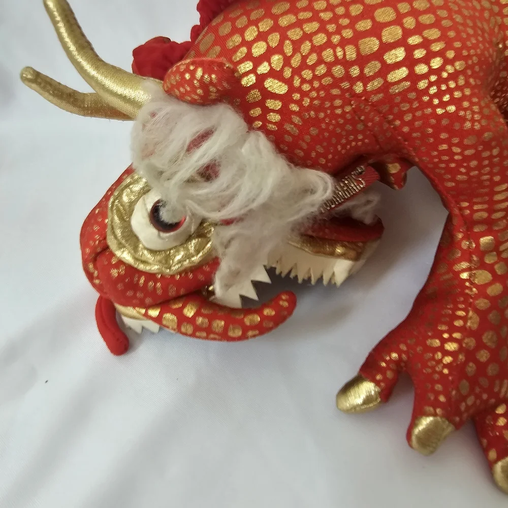 Folkmanis Red Dragon Puppet 21” Full Body Chinese Metallic ~ Retired